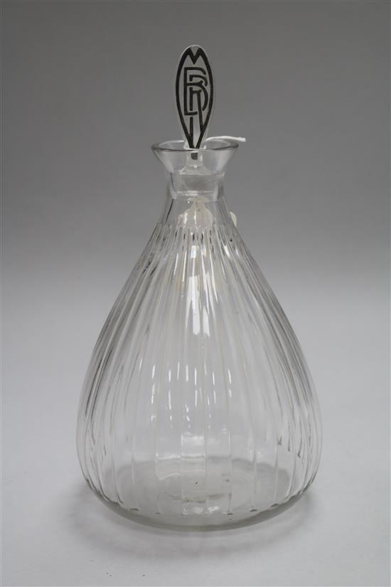 A Rene Lalique Marie Brizard carafe or decanter and stopper, moulded mark R. Lalique engraved